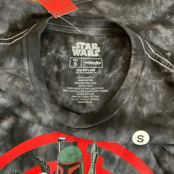 WeLoveFine X Star Wars Lord Vader Rising Gray Tie Dye Shirt Men’s Size Small New - Picture 5 of 5